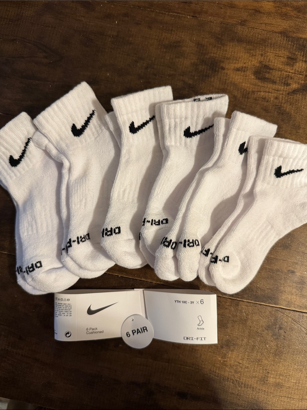 Nike white ankle socks 10C-3Y